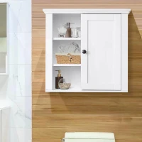 HOMCOM Wall Mounted Bathroom Cabinet Home Organiser Closet Kitchen Pantry Storage Shelves White(m-10)