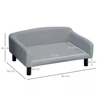 PawHut Modern Design Pet Sofa for Cat or Medium-sized Dog with Armrests and Widened Rest Area(m-3)