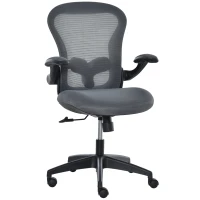 Vinsetto Ergonomic Mesh Office Chair Flip-Up Arm, Grey(m-1)