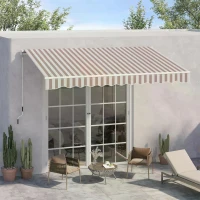 Outsunny 10' x 8' Manual Retractable Sun Shade Patio Awning(m-10)