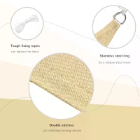 Outsunny Sun Shade Sail UV Resistant Outdoor Lawn Patio Shelter Garden Canopy Patip Shade Awning  (Triangle（3 Meter）, Sand)(m-5)