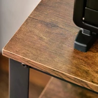 HOMCOM Rolling Microwave Cart Wooden 3-Tier Storage Shelf Industrial Style End Table for Kitchen, Living Room Accent Furniture(m-6)