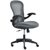 Vinsetto Ergonomic Mesh Office Chair Flip-Up Arm, Grey(m-12)