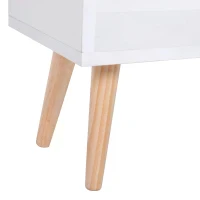 HOMCOM Sideboard Bookshelf Free Standing Bookcase Shelves Unit Display Storage Cabinet Wooden Leg w/ Two Doors White(m-8)