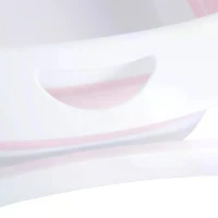 HOMCOM Folding Foldable Baby Bath Tub Toddler Kids Infant Safety Shower Slide Protection Comfortable Portable Pink(m-9)