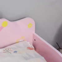 HOMCOM Kids Toddler Bed Princess Crown Theme Safety Side Rails Slats Home Bedroom Furniture Boys Girls 3-6 Yrs Pink 143 x 73 x 60 cm(m-8)