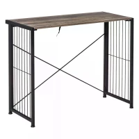 HOMCOM Folding Computer Desk Writing Study Table Industrial Home Office Workstation, 90 x 45 x 74cm, Rustic Brown(m-11)