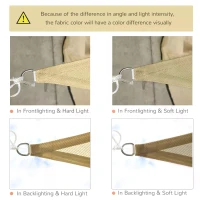 Outsunny Sun Shade Sail UV Resistant Outdoor Lawn Patio Shelter Garden Canopy Patip Shade Awning  (Triangle（3 Meter）, Sand)(m-6)