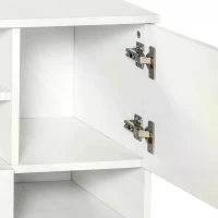 HOMCOM Mobile Storage Cabinet Sideboard Cupboard with Drawers 4 Shelves Lockable Wheels White(m-6)