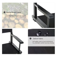 HOMCOM Beech Wooden Frame Directors Chair Foldable Oxford Fabric Seat Easy To Carry&Travel Black(m-5)