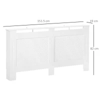 HOMCOM Wooden Radiator Cover Heating Cabinet Modern Home Furniture Grill Style White Painted (Large)(m-3)