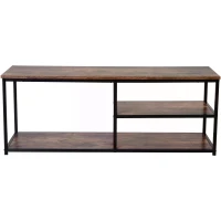 HOMCOM TV stand Industrial Style TV Cabinet With Storages 2 Shelves Metal Frame For living Room(m-8)