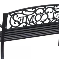 Outsunny 2 Seater Metal Garden Bench Patio Outdoor Park Porch Chair(m-8)
