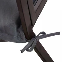 Outsunny 2 PCS Patio Bench Swing Chairs Garden Chairs Double Seat 5cm Thickened Cushion Mat Dark Grey(m-5)