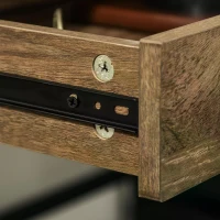 HOMCOM computer desk industrial style desk office table with drawers home office table MDF metal brown + black 110 x 55 x 75 cm(m-9)