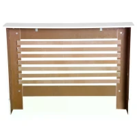 HOMCOM MDF Radiator Cover Wooden Cabinet Shelving Home Office Vertical Slattted Vent White  112L x 19W x 81H(m-8)