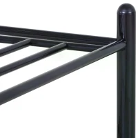 HOMCOM Coat Rack Stand Hall Tree Hallway Furniture with 18 Hooks 3-Tier Shoe Rack Metal Frame for Entryway Bedroom Living Room Black(m-9)