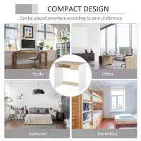 HOMCOM Compact Computer Table with Keyboard Tray Drawer Study Office Working Writing Desk, Oak Colour(m-6)