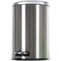 HOMCOM 20L T430 D29.2 x 44 H cm Step-on Trash Can Stainless Steel Round Garbage Bin Silent Gentle Open and Close Dustbin with Pedal(m-9)