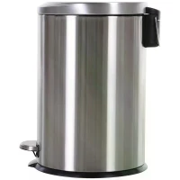 HOMCOM 20L T430 D29.2 x 44 H cm Step-on Trash Can Stainless Steel Round Garbage Bin Silent Gentle Open and Close Dustbin with Pedal(m-10)
