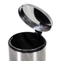 HOMCOM 20L T430 D29.2 x 44 H cm Step-on Trash Can Stainless Steel Round Garbage Bin Silent Gentle Open and Close Dustbin with Pedal(m-12)