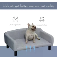 PawHut Modern Design Pet Sofa for Cat or Medium-sized Dog with Armrests and Widened Rest Area(m-5)