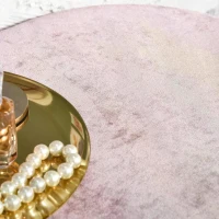 HOMCOM Rectangle Storage Ottoman Mid-century Modern Bench Stool Velvet Footrest Bedroom Living Room Furniture,Pink(m-5)