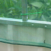 Outsunny Metal Raised Garden Bed Color Steel Screwless Heavy Duty Planter Box w/ Net Cover & Gloves for Growing Vegetables, Flowers, Herbs and Succulents(m-11)