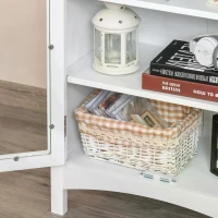 HOMCOM  Kitchen Sideboard Storage Cabinet with Glass Door and Adjustable Shelf for ,Diningroom,Living Room(m-5)