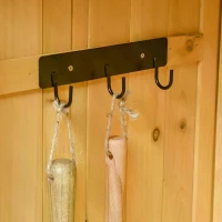 Outsunny Wood Storage Shed, Waterproof Asphalt Roof Outdoor Tool Organizer Cabinet for Garden Backyard with Lockable Doors Hooks & Shelves(m-10)