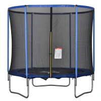 HOMCOM 244cm Trampoline for Kids and Adult with Safety Enclosure Net Spring Pad Waterproof Jump Mat for Outdoor Indoor Use(m-1)