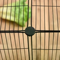 PawHut Pet Playpen DIY Small Animal Cage Metal Wire Yard Fence Playhouse with Door Non-slip Pad Indoor Outdoor for Kitten Bunny Chinchilla Guinea Pig(m-13)