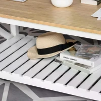 HOMCOM Contemporary X-Design Coffee Table w/ Storage Shelf 4 Legs, 2-Tier Center Table for Living Room Bedroom Office, Sturdy Structure(m-6)