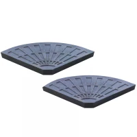 Outsunny 2pc Flabelliform Garden Parasol Base Umbrella Patio Stand Holder Colophony New(m-9)