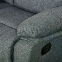 HOMCOM Double Seat Reclining Loveseat Recliner PU Faux Leather Pullback Control with Footrest-Dark Grey(m-12)