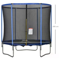 HOMCOM 244cm Trampoline for Kids and Adult with Safety Enclosure Net Spring Pad Waterproof Jump Mat for Outdoor Indoor Use(m-3)