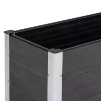 Outsunny Garden Rectangular Planting Flower Elevated Raised Seed Bed Stand Pot Outdoor Planter Vegetable Herb Holder Display Box - 50H x 100L x 50Wcm(m-8)