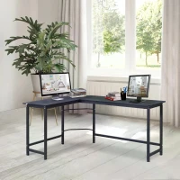 Vinsetto L-Shaped Gaming Desk Computer Desk Wood Corner PC Workstation Large Home Office Table Black(m-2)