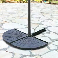 Outsunny 2pc Flabelliform Garden Parasol Base Umbrella Patio Stand Holder Colophony New(m-8)