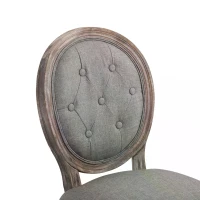 HOMCOM Antique Dining Chairs, 2 Piece Fabric Upholstered  Dining Chair with  Solid Wood Legs, Button Tuft Backrets(m-4)