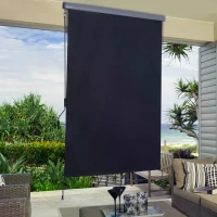 Outsunny Retractable Vertical Screen Garden Side Awning Privacy Blind Waterproof Outdoor Panel Wind & Sun UV Protection(m-7)