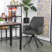 HOMCOM Swivel Dining Chair Upholstered Leisure Seat for Kitchen Living Room Office with Metal Legs(m-2)