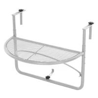 Outsunny Adjustable Balcony Hanging Rail Table Mini Desk Storage Rack Flower Stand(m-4)