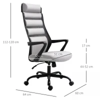 Vinsetto High-Back Office Chair Spandex Fabric Grey(m-3)