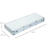 HOMCOM Poker Chips Set 300 PCs Casino Game Striped Dice 2 Decks of Cards Silver Aluminium Case(m-3)