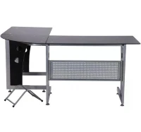 HOMCOM Glass Corner Computer Desk for Home Office Furniture Workstation New PC Black(m-8)