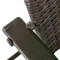 Outsunny 4pcs Rattan Chair Garden Furniture Wicker Foldable Chair Steel Frame for Backyard Poolside Garden(m-6)