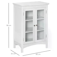 HOMCOM  Kitchen Sideboard Storage Cabinet with Glass Door and Adjustable Shelf for ,Diningroom,Living Room(m-3)