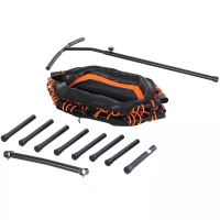 HOMCOM 45” Octagonal Mini Trampoline Rebounder Indoor Outdoor Mini Jumper with Adjustable Handle - Orange(m-10)