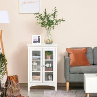 HOMCOM  Kitchen Sideboard Storage Cabinet with Glass Door and Adjustable Shelf for ,Diningroom,Living Room(m-7)